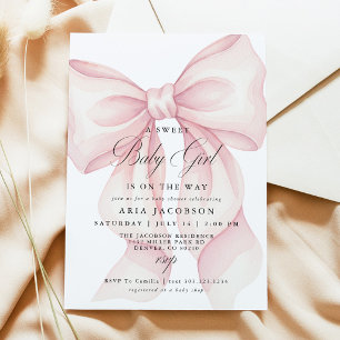 Invitation pour Baby Shower Bébé Fille Arc-en-Ciel