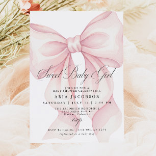 Invitation pour Baby Shower Bébé Fille Arc-en-Ciel