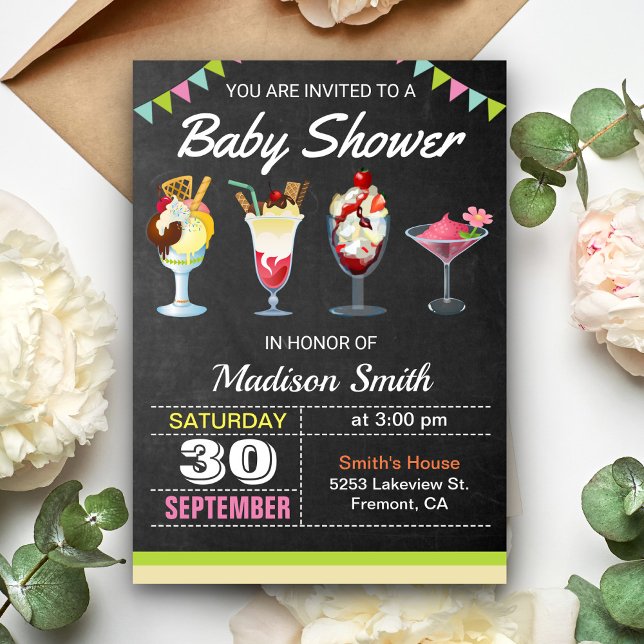 Invitation pour Baby Shower Bébé Gâteau de Glace C (Créateur téléchargé)