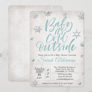 Invitation pour Baby Shower "Bébé il fait froid de