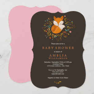 Invitation pour Baby Shower Bébé Renard de la Forê