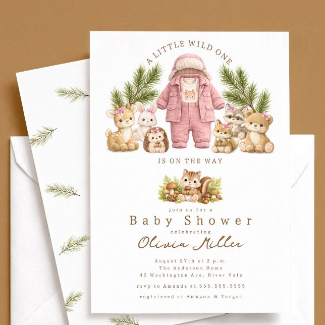 Invitation pour Baby Shower Bois et Fille Rose (Créateur téléchargé)