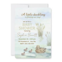 Invitation pour baby shower Canard & Canetons