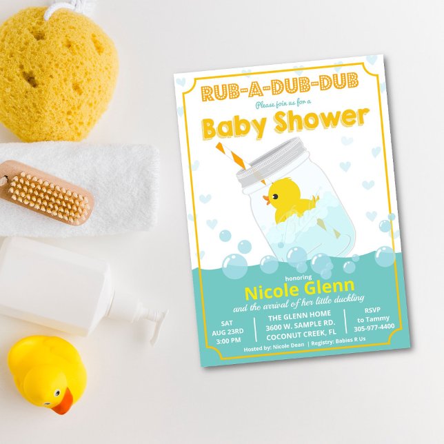 Invitation pour Baby Shower Canard en Caoutchouc (Créateur téléchargé)