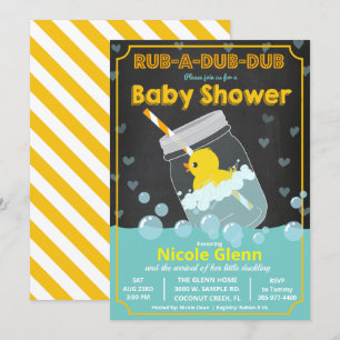 Invitation pour Baby Shower Canard en Caoutchouc