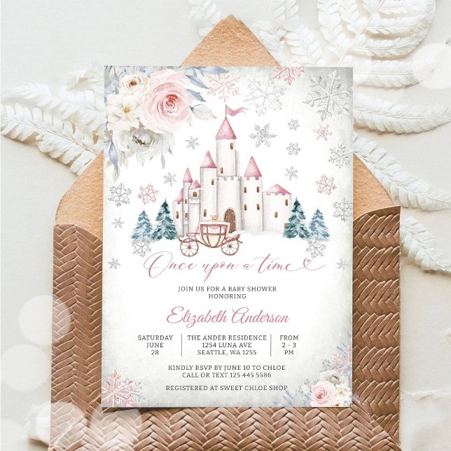 Invitation pour Baby Shower Château de Conte de Fé (Créateur téléchargé)