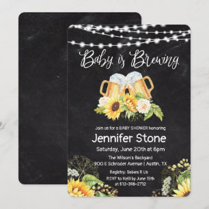 Invitation pour Baby Shower "Cheers and Beers" sur