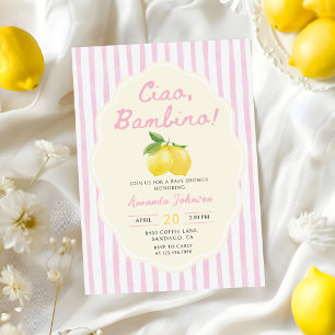 Invitation pour Baby Shower Ciao Bambino Citron Ro