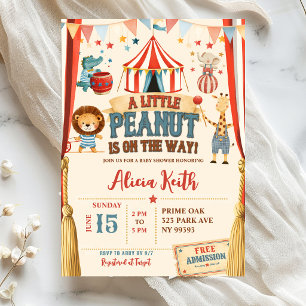 Invitation pour Baby Shower Cirque Bébé Cacahuète