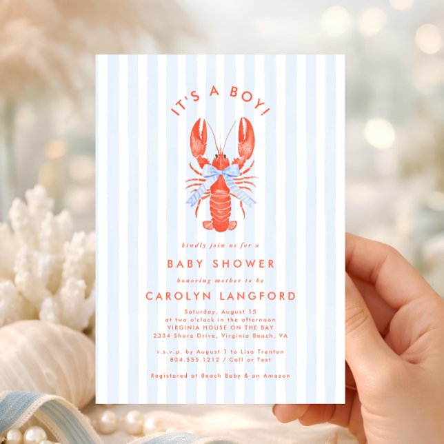 Invitation pour Baby Shower Coastal Cutie (Coastal Cutie Coquette Baby Shower Invitation)