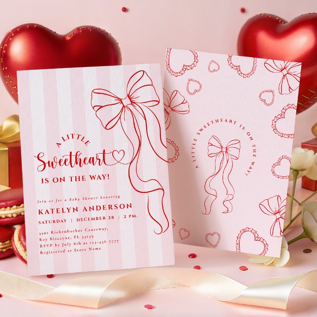 Invitation pour Baby Shower Coquette Little Sweeth (Créateur téléchargé)