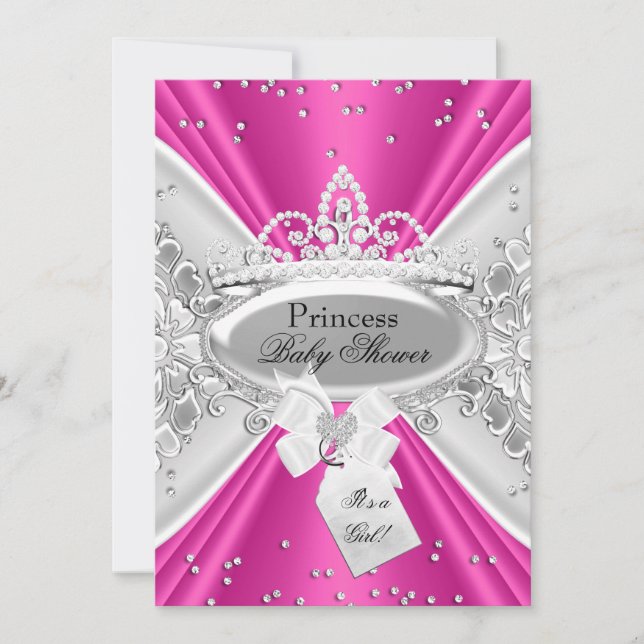 Invitation pour Baby Shower Couronne de Princesse  (Devant)