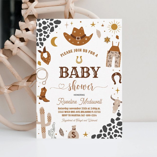 Invitation pour Baby Shower Cowboy Rodeo Garçon Fa (Créateur téléchargé)