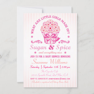 Invitation pour Baby Shower Cupcake Sugar and Spic
