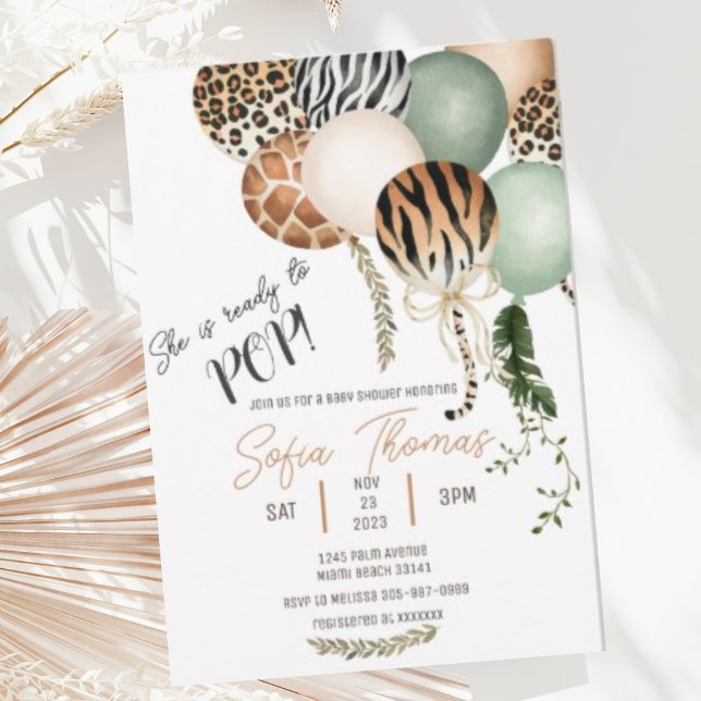 Invitation pour Baby Shower d'animaux de safari pr (Créateur téléchargé)