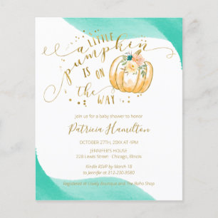Invitation pour Baby Shower d'automne à petit budg
