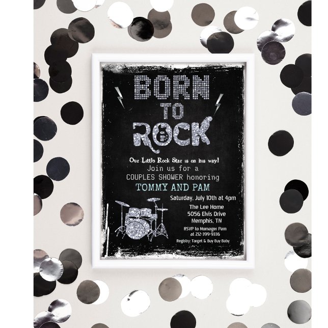 Invitation pour Baby Shower de Bébé Star du Rock N (Créateur téléchargé)