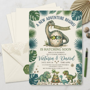 Invitation pour Baby Shower de Dinosaure de la Jun