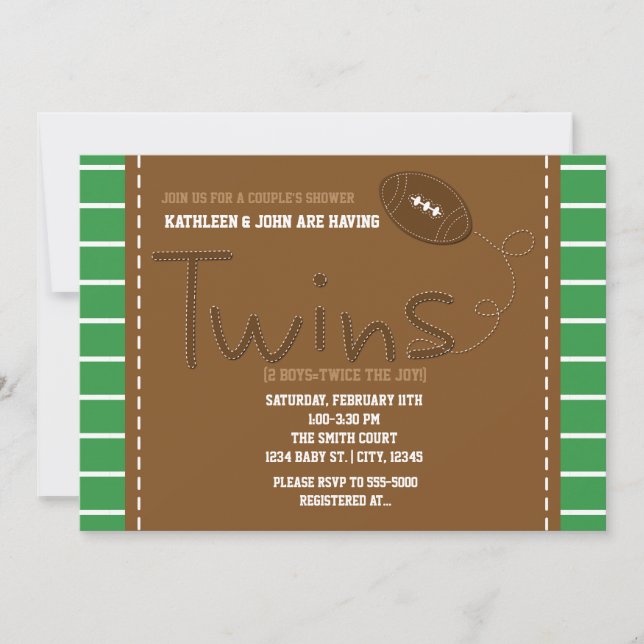 Invitation pour Baby Shower de FOOTBALL chez les J (Devant)