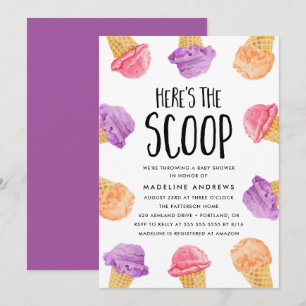 Invitation pour Baby Shower de glace Here's The Sc