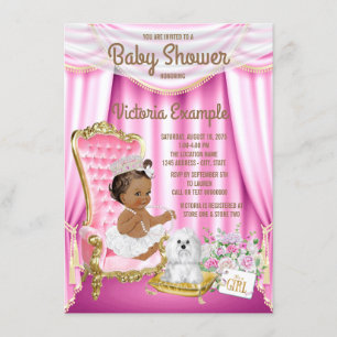 Invitation pour Baby Shower de la Princesse Ethniq