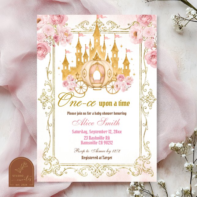Invitation pour Baby Shower de la Princesse Rose (Créateur téléchargé)