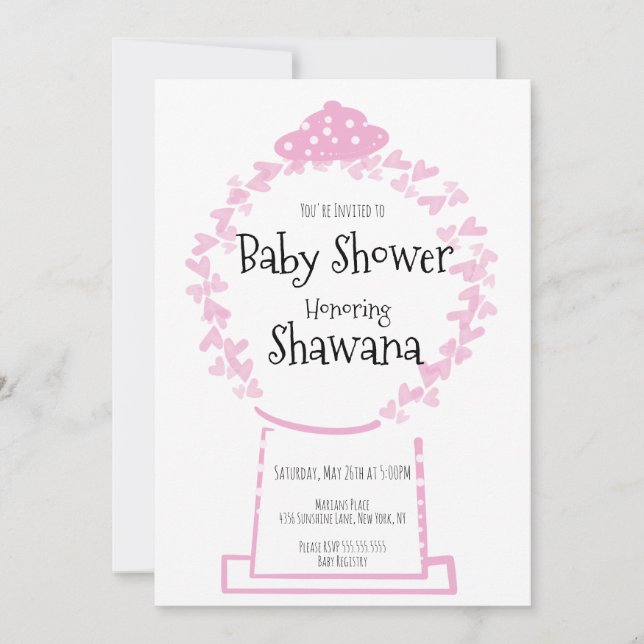 Invitation pour Baby Shower de la Saint-Valentin R (Devant)