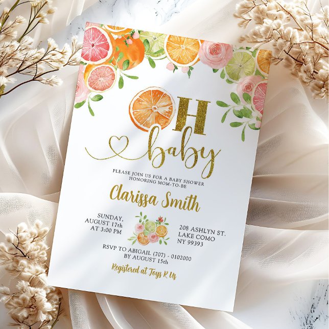Invitation pour Baby Shower d'été sur les fruits d (Créateur téléchargé)