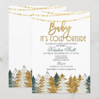 Invitation pour Baby Shower d'hiver avec Arbre Pai
