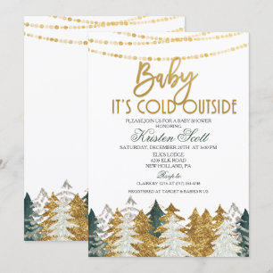 Invitation pour Baby Shower d'hiver avec Arbre Pai