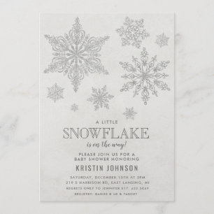 Invitation pour Baby Shower d'hiver flocon de neig