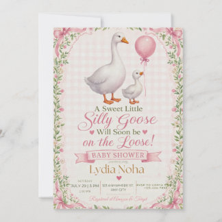Invitation pour Baby Shower « Douce Petite Oie Rig