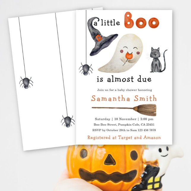Invitation pour Baby Shower Fantôme d'Halloween Li (Créateur téléchargé)