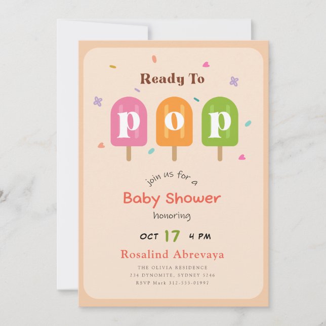 Invitation pour Baby Shower Fête de Naissance avec (Devant)