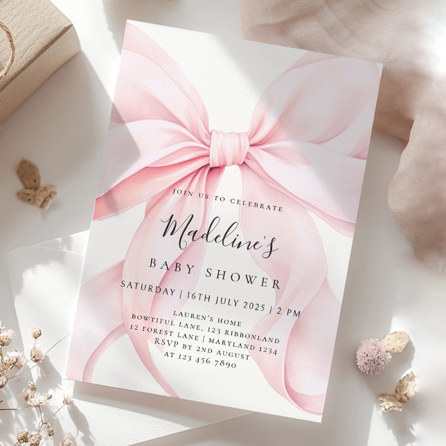 Invitation pour Baby Shower Fille Arc-en-Ciel Rose (Créateur téléchargé)