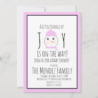 Invitation pour Baby Shower Fille au Bonhomme de N