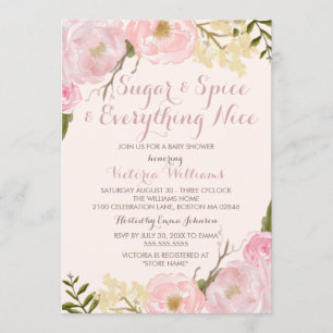 Invitation pour Baby Shower Fille au Sucre et aux