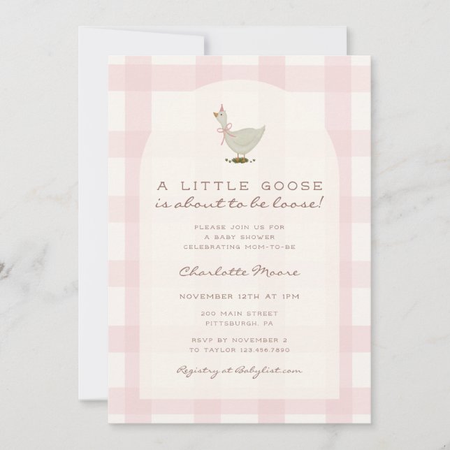 Invitation pour Baby Shower Fille au thème Petite  (Devant)