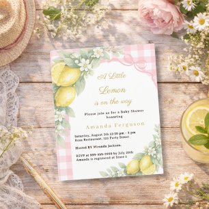 Invitation pour Baby Shower fille avec ruban rose