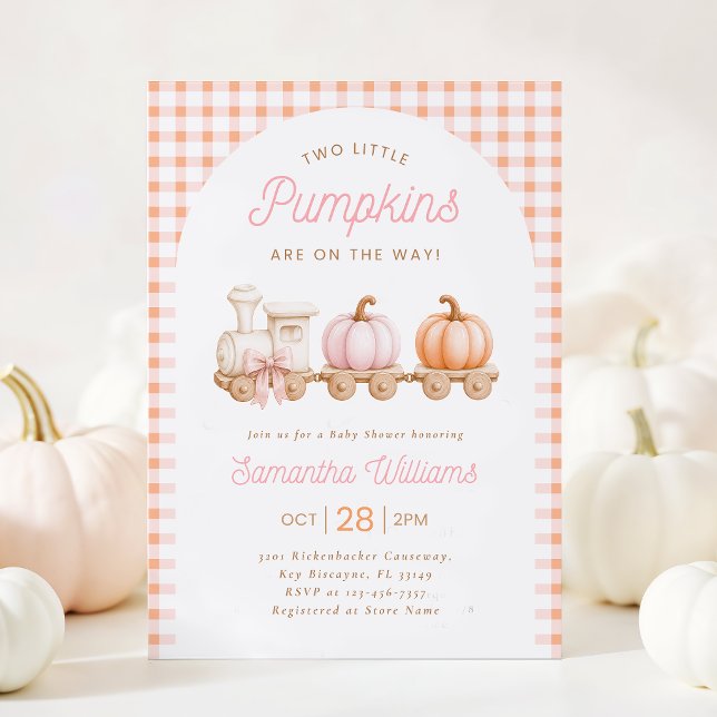 Invitation pour Baby Shower Fille Deux Petits Citr (Créateur téléchargé)