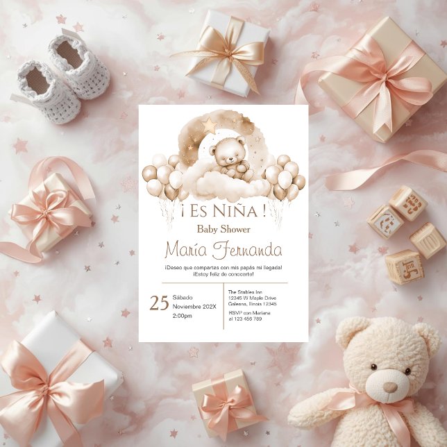 Invitation pour Baby Shower fille espagnole (Créateur téléchargé)