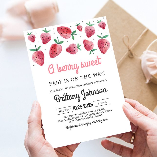 Invitation pour Baby Shower "Fille Sucrée aux Frui (Créateur téléchargé)