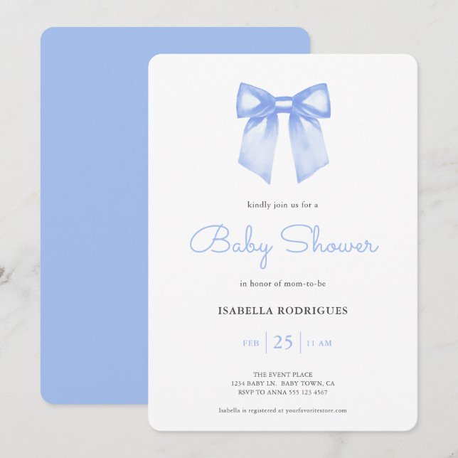 Invitation pour Baby Shower Garçon à l'Arc-en-Ciel (Devant / Derrière)