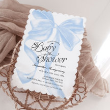 Invitation pour Baby Shower Garçon avec Nœud Papil