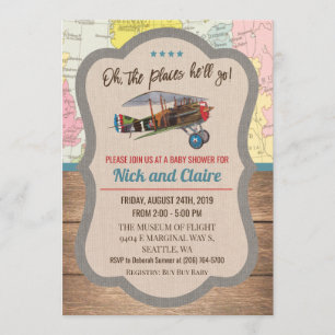 Invitation pour Baby Shower Garçon avec une carte 