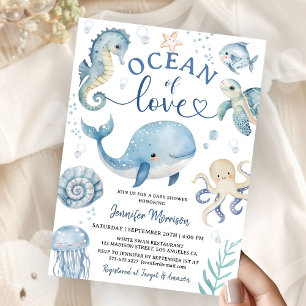 Invitation pour Baby Shower Garçon Océan Mer Balei