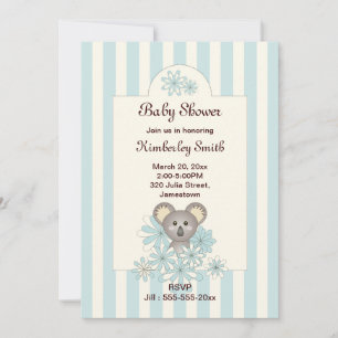 Invitation pour Baby Shower Garçon Ourson Koala Bl