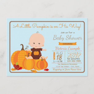 Invitation pour Baby Shower Garçon Petit Citrouill
