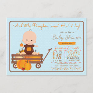 Invitation pour Baby Shower Garçon Petit Citrouill