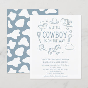 Invitation pour Baby Shower Garçon Petit Cowboy à